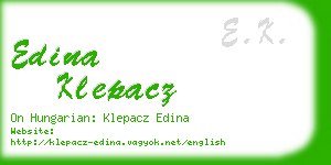 edina klepacz business card